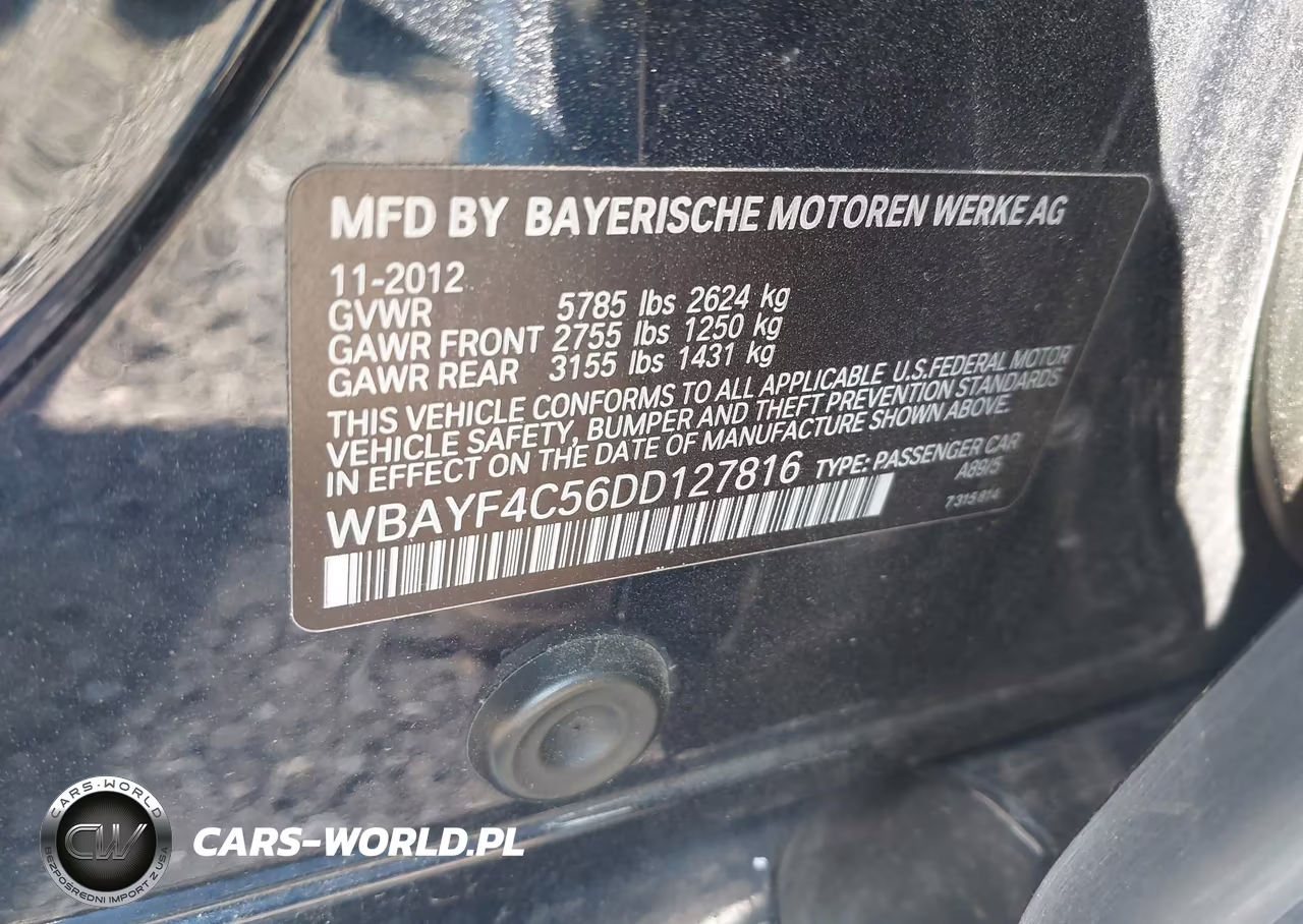 2013 BMW 740Li xDrive VIN:WBAYF4C56DD127816 - 9