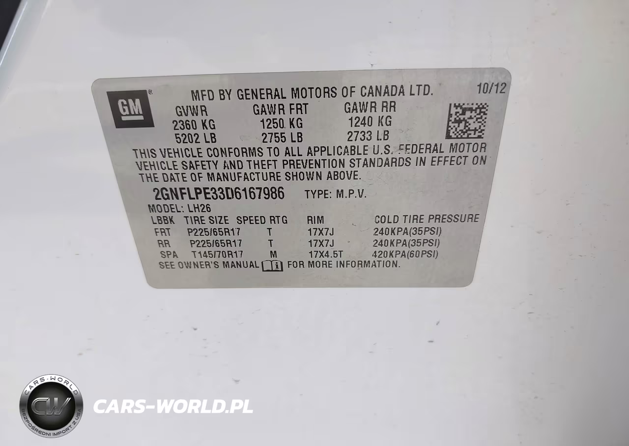 2013 Chevrolet Equinox 2Lt VIN:2GNFLPE33D6167986 - 9