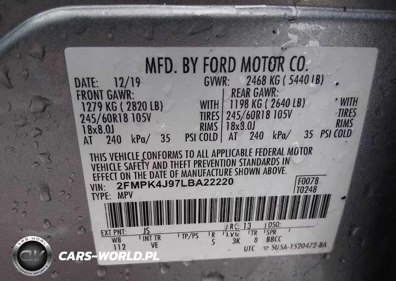 2020 Ford Edge Sel VIN:2FMPK4J97LBA22220 - 9