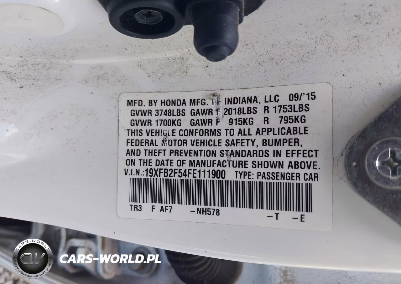 2015 Honda Civic Lx VIN:19XFB2F54FE111900 - 9
