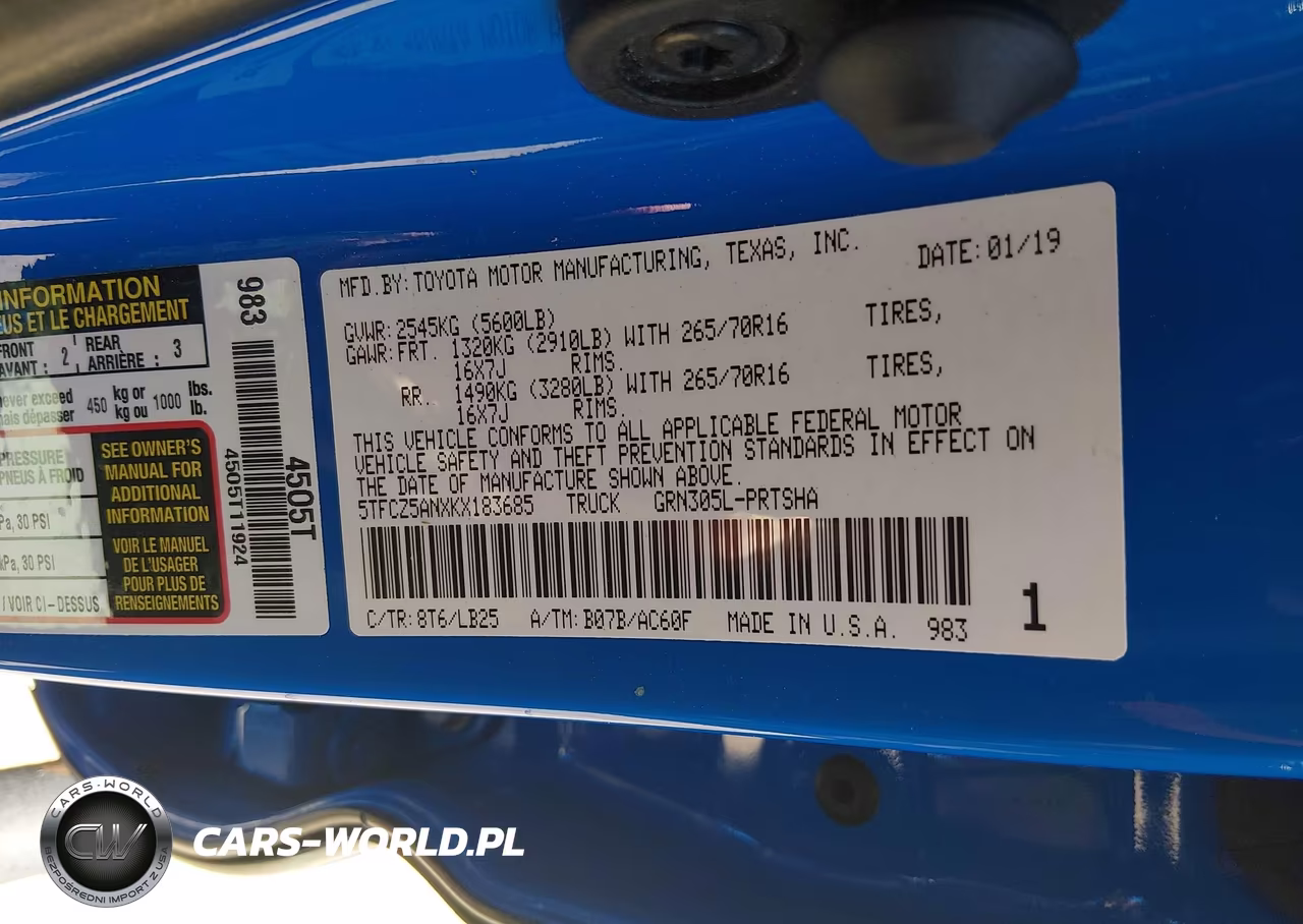 2019 Toyota Tacoma Trd Pro VIN:5TFCZ5ANXKX183685 - 9