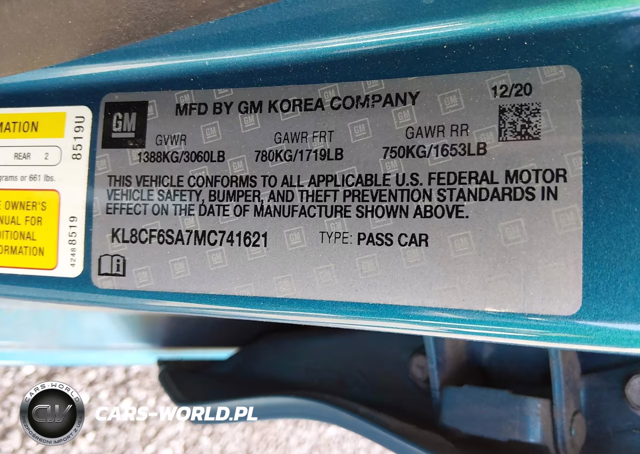 2021 Chevrolet Spark Fwd 2Lt Automatic VIN:KL8CF6SA7MC741621 - 9