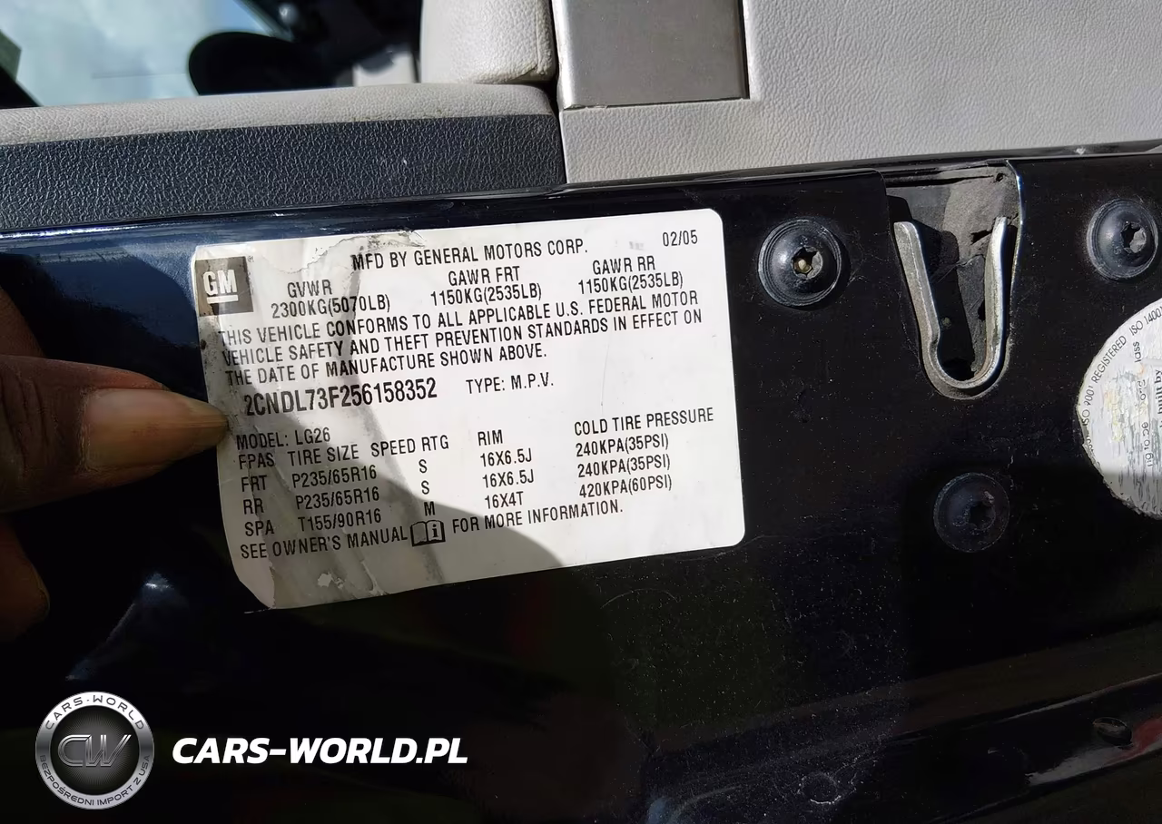 2005 Chevrolet Equinox Lt VIN:2CNDL73F256158352 - 9