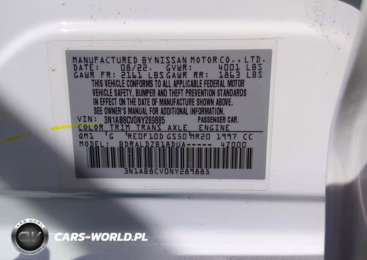 2022 Nissan Sentra Sv Xtronic Cvt VIN:3N1AB8CV0NY289885 - 9
