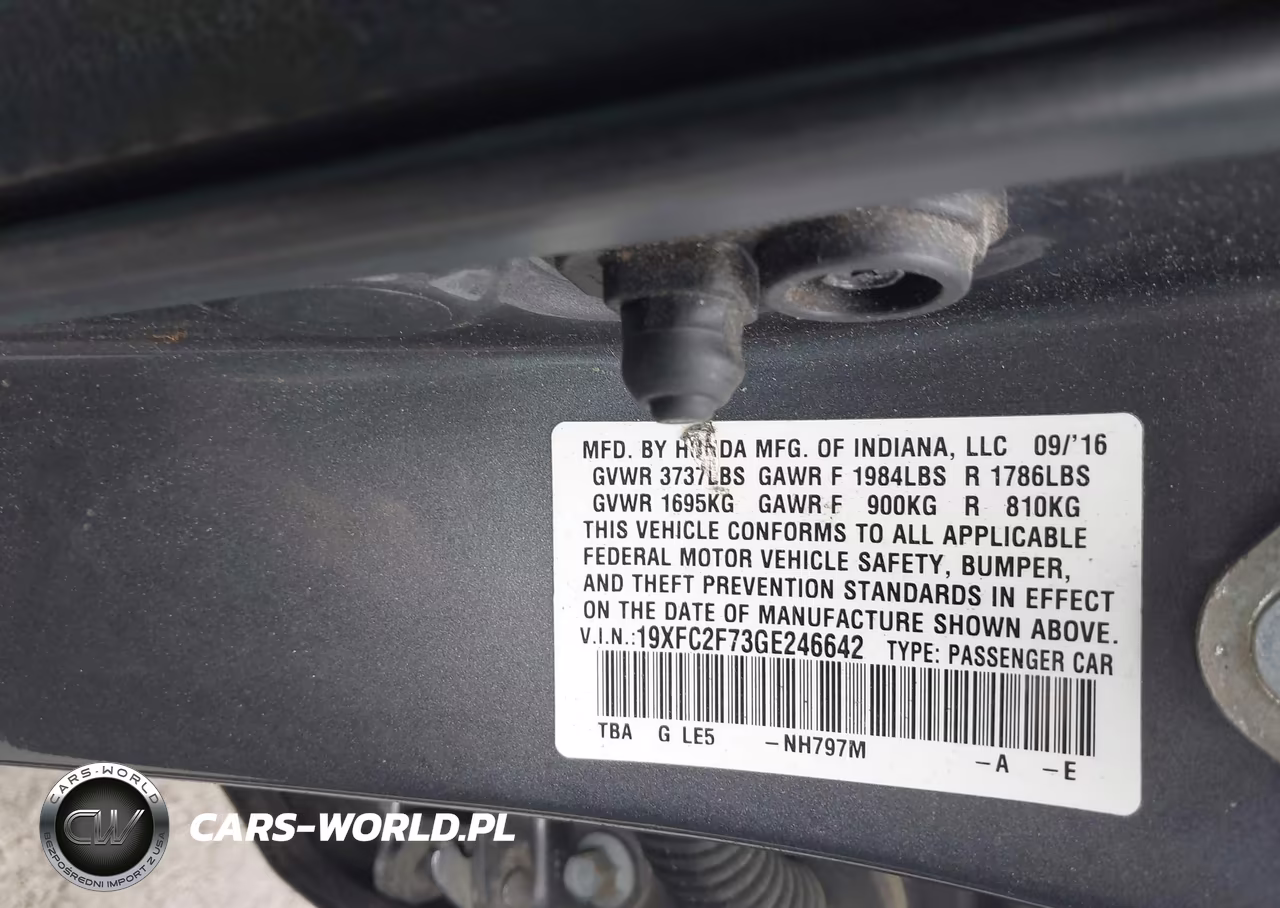 2016 Honda Civic Ex VIN:19XFC2F73GE246642 - 9