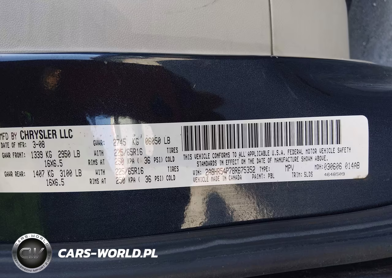 2008 Chrysler Town & Country Touring VIN:2A8HR54P78R675352 - 9