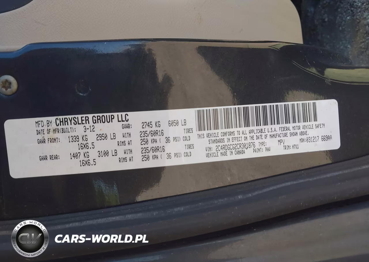 2012 Dodge Grand Caravan Sxt VIN:2C4RDGCG2CR301876 - 9
