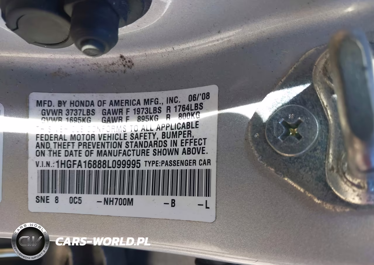 2008 Honda Civic Ex VIN:1HGFA16888L099995 - 9