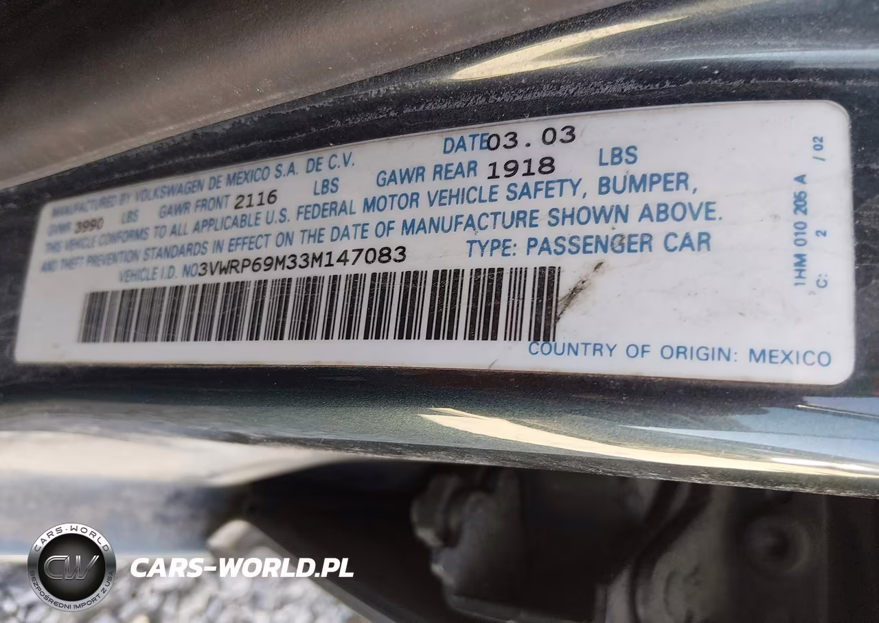 2003 Volkswagen Jetta Gl Tdi VIN:3VWRP69M33M147083 - 9
