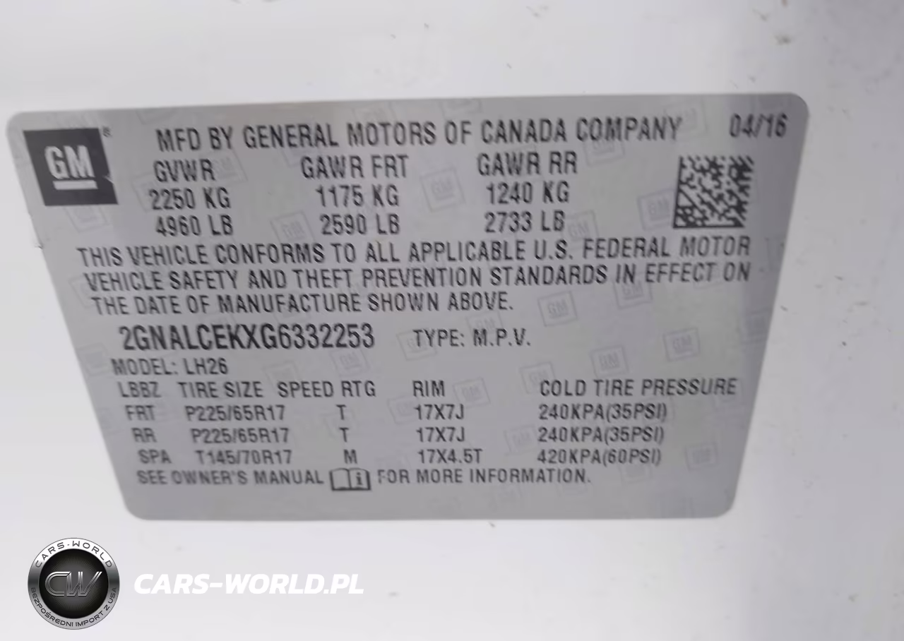 2016 Chevrolet Equinox Lt VIN:2GNALCEKXG6332253 - 9