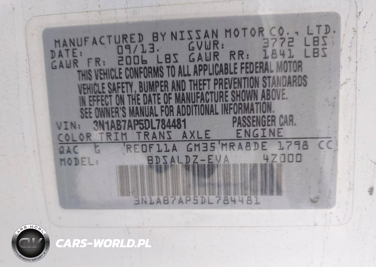 2013 Nissan Sentra Sv VIN:3N1AB7AP5DL784481 - 9