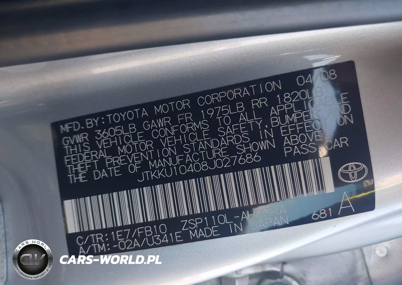 2008 Scion Xd VIN:JTKKU10408J027686 - 9