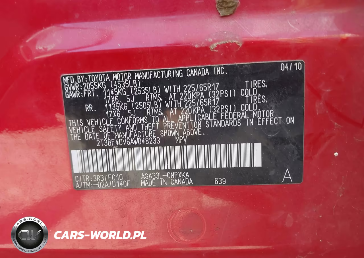 2010 Toyota Rav4 VIN:2T3BF4DV6AW048233 - 9