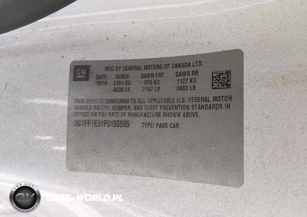 2015 Chevrolet Camaro 2Lt VIN:2G1FF1E31F9155505 - 9
