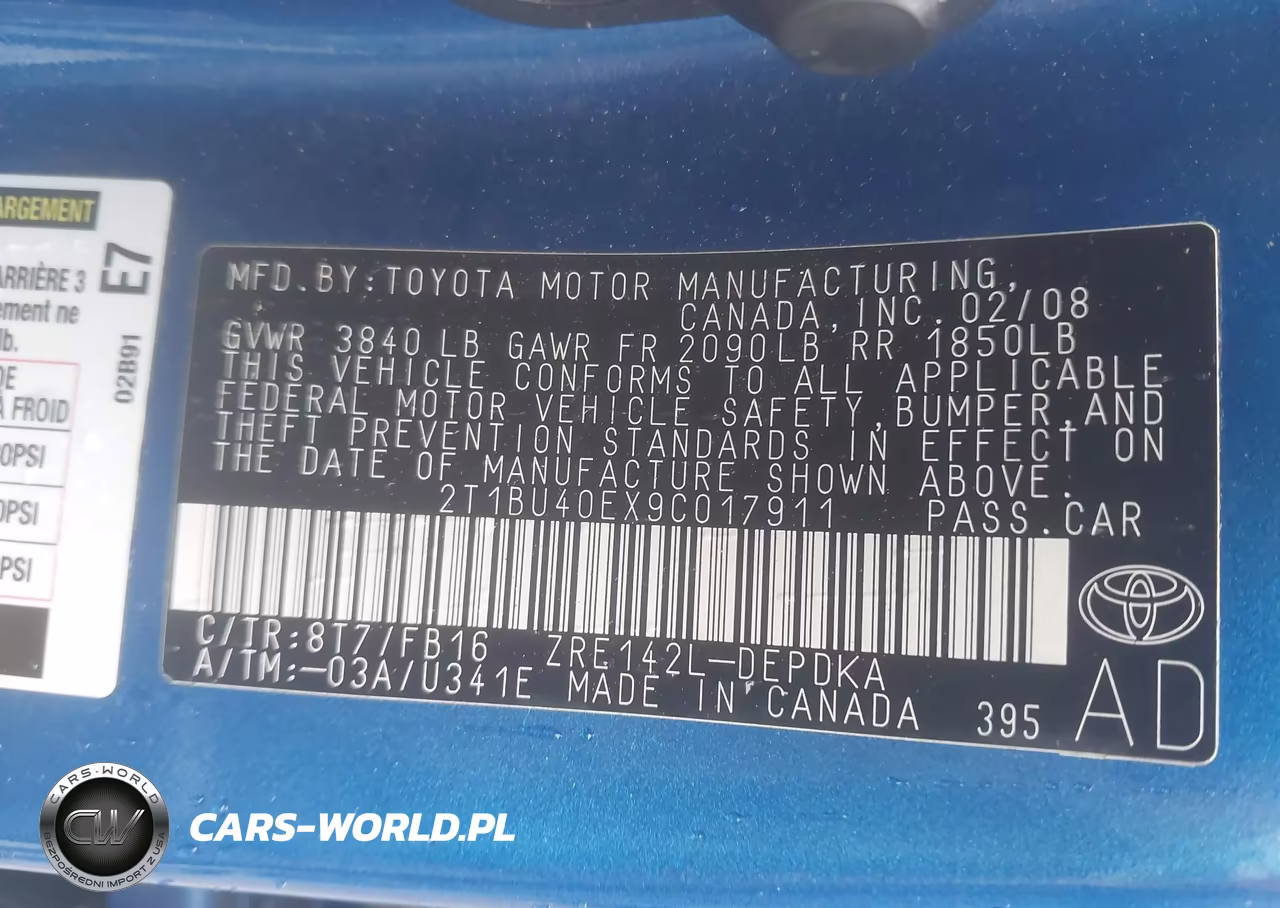 2009 Toyota Corolla Le VIN:2T1BU40EX9C017911 - 9
