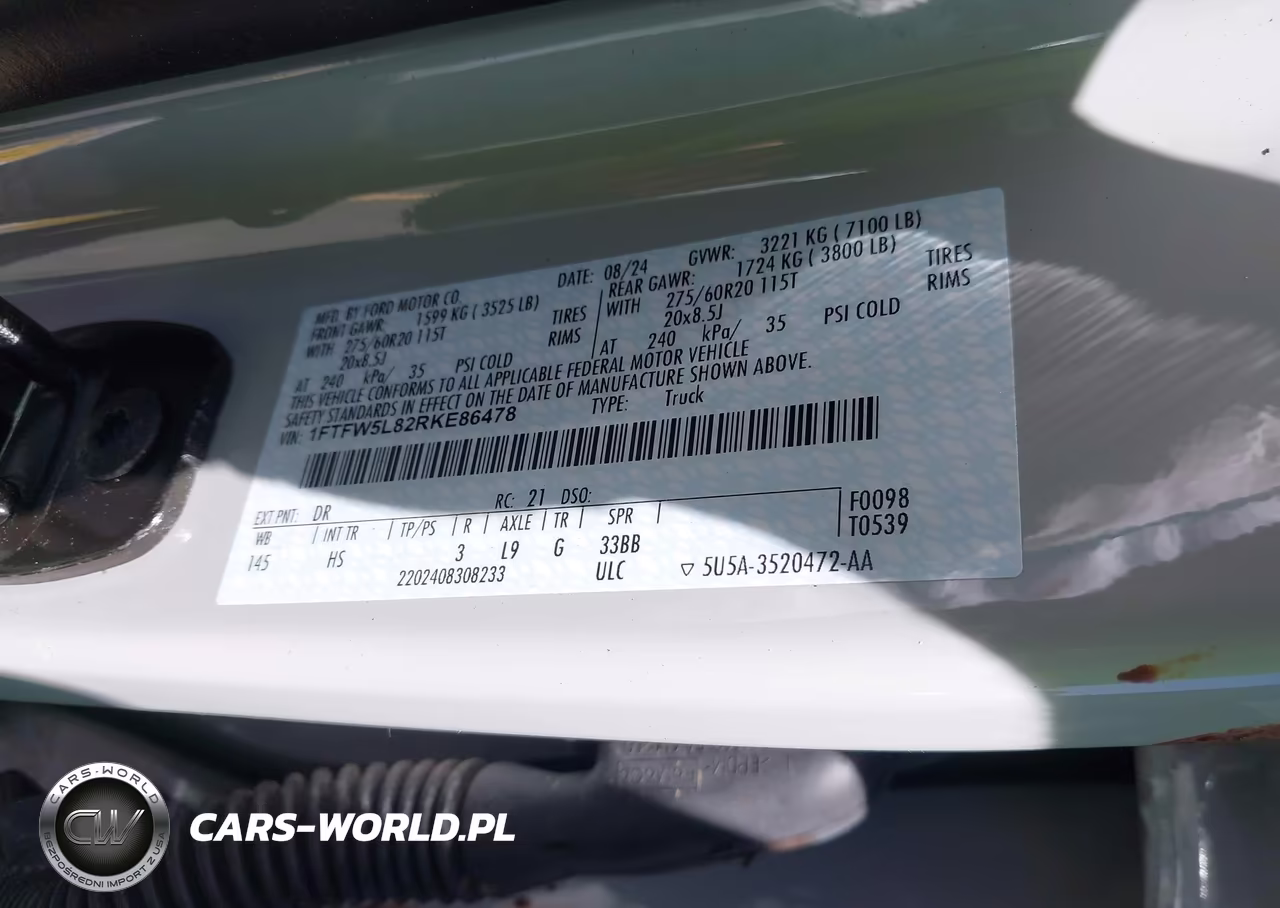 2024 Ford F-150 Lariat VIN:1FTFW5L82RKE86478 - 9