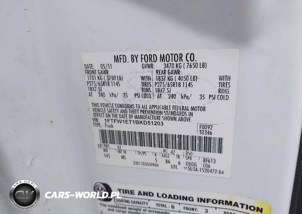 2011 Ford F-150 Xlt VIN:1FTFW1ET1BKD51203 - 9