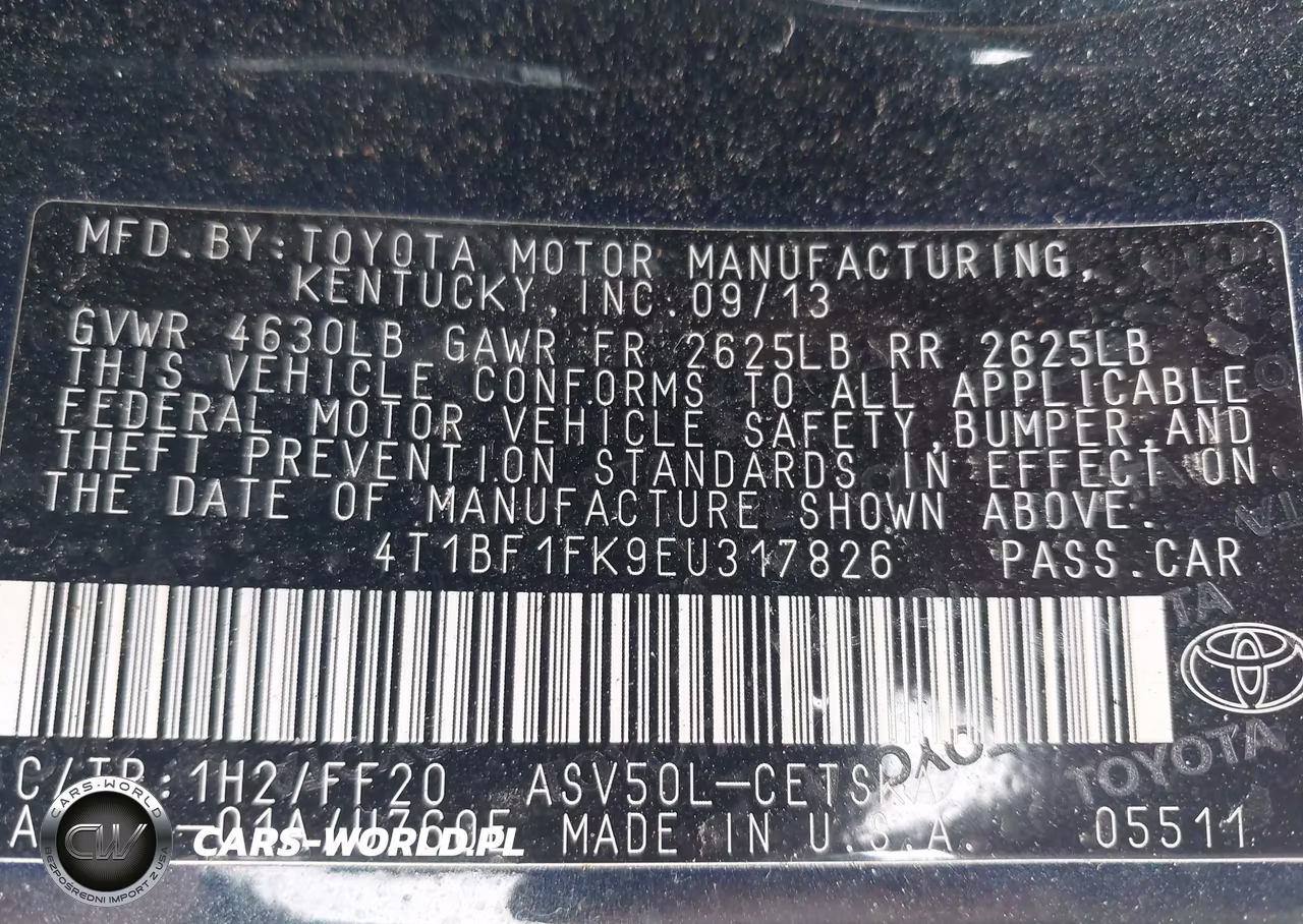 2014 Toyota Camry Se VIN:4T1BF1FK9EU317826 - 9