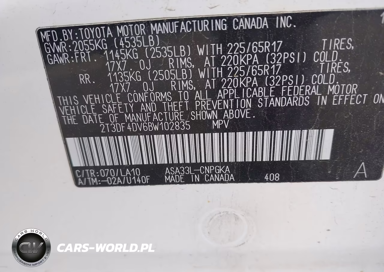 2011 Toyota Rav4 Limited VIN:2T3DF4DV6BW102835 - 9