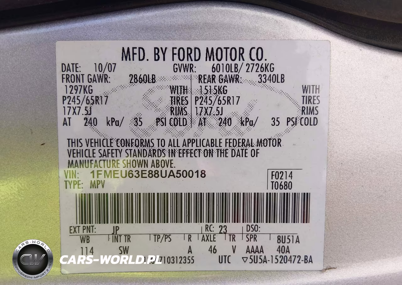 2008 Ford Explorer Xlt VIN:1FMEU63E88UA50018 - 9