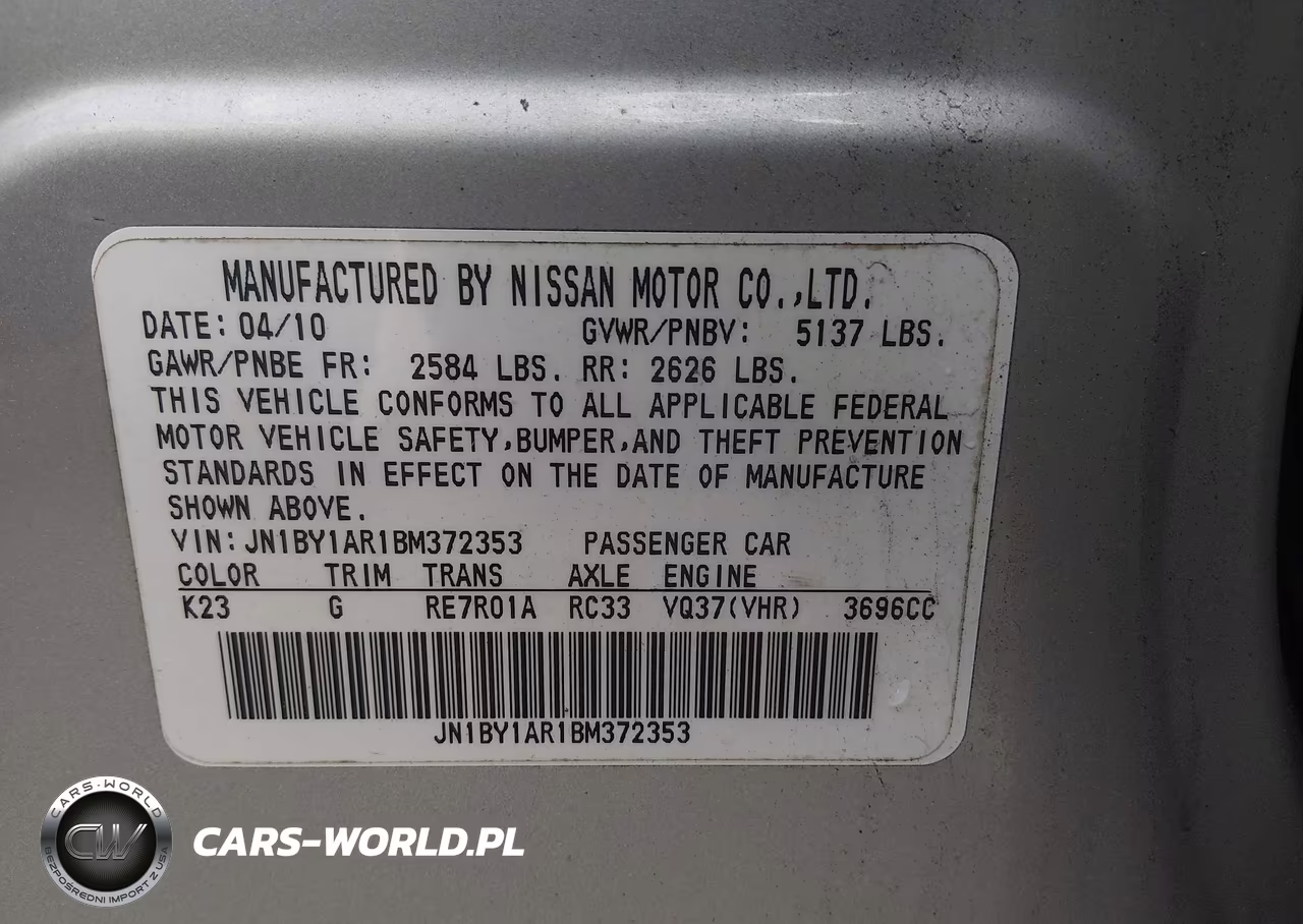 2011 Infiniti M37X VIN:JN1BY1AR1BM372353 - 9