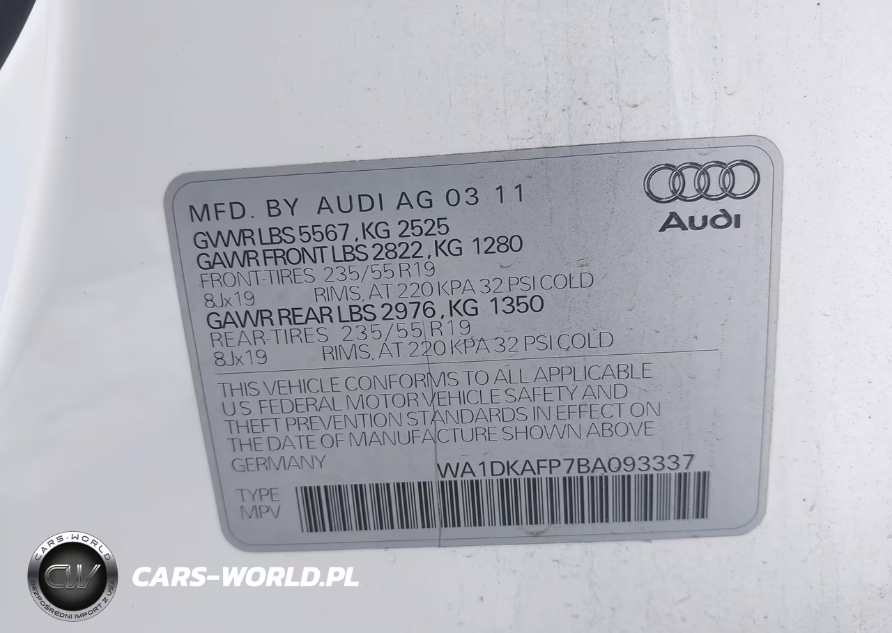2011 Audi Q5 3.2 Premium Plus VIN:WA1DKAFP7BA093337 - 9