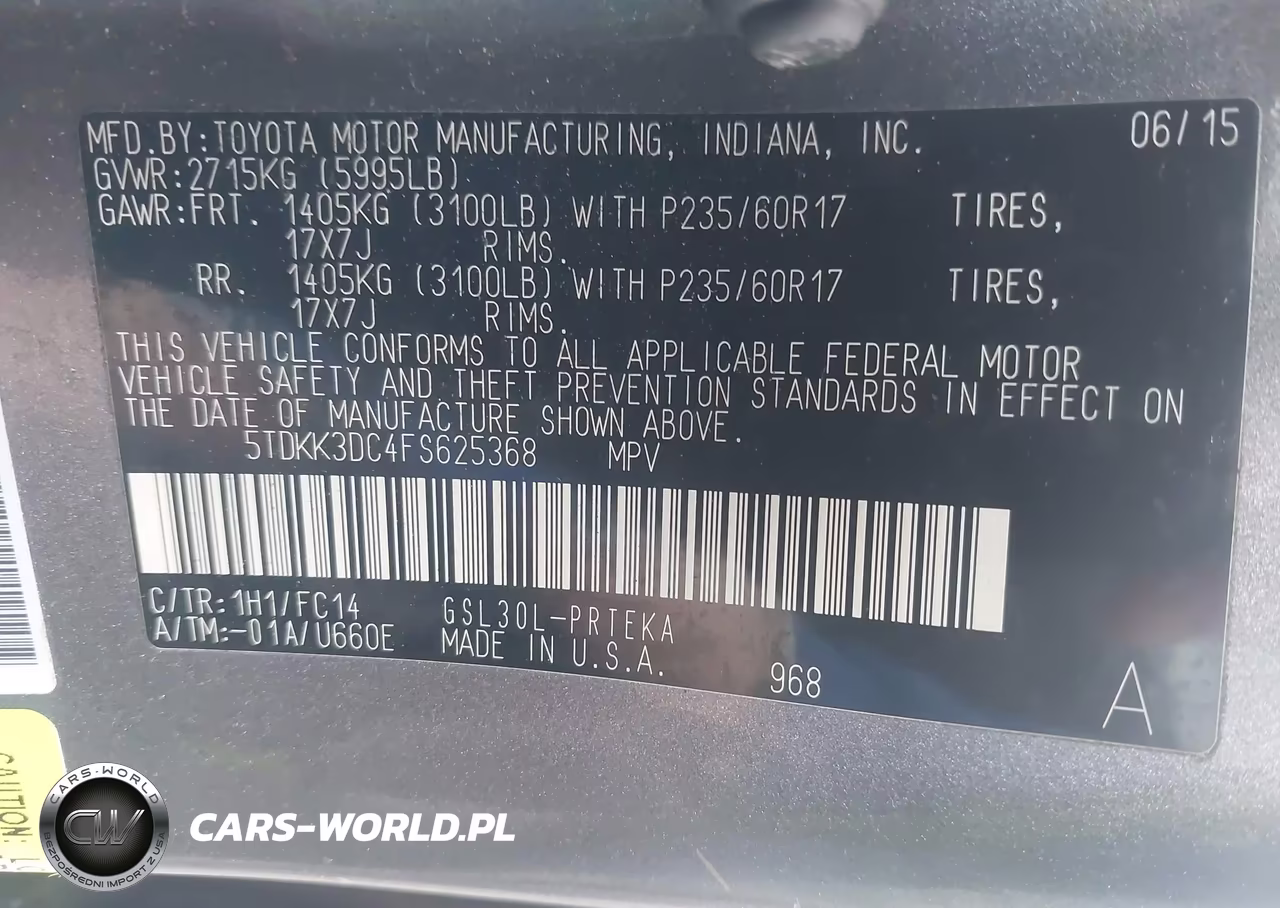 2015 Toyota Sienna Le 8 Passenger VIN:5TDKK3DC4FS625368 - 9
