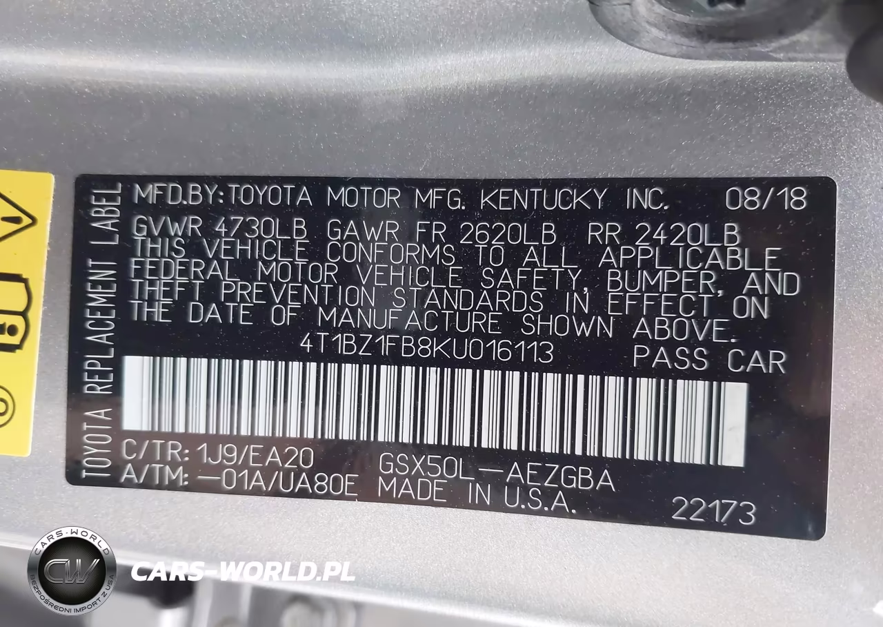 2019 Toyota Avalon Xle VIN:4T1BZ1FB8KU016113 - 9