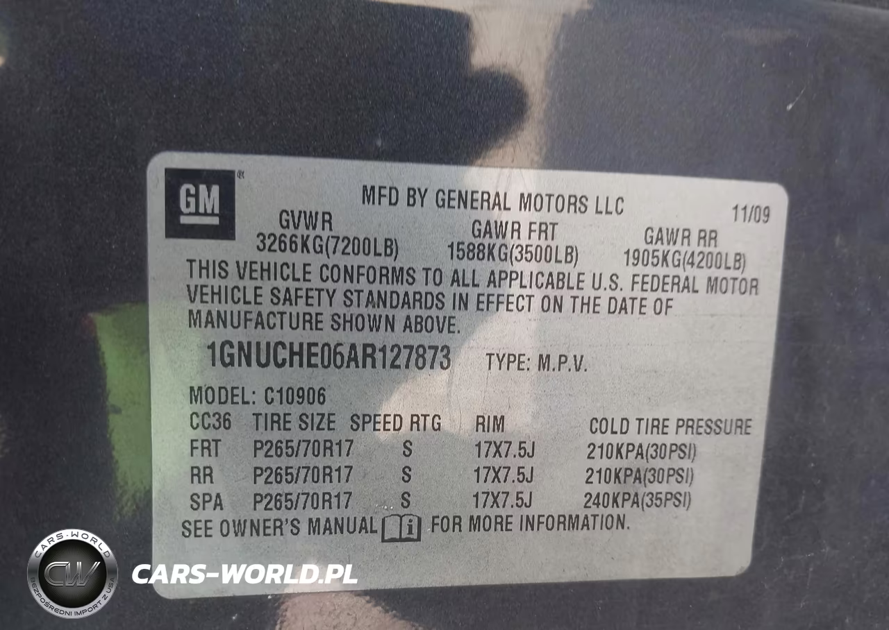 2010 Chevrolet Suburban 1500 Ls VIN:1GNUCHE06AR127873 - 9