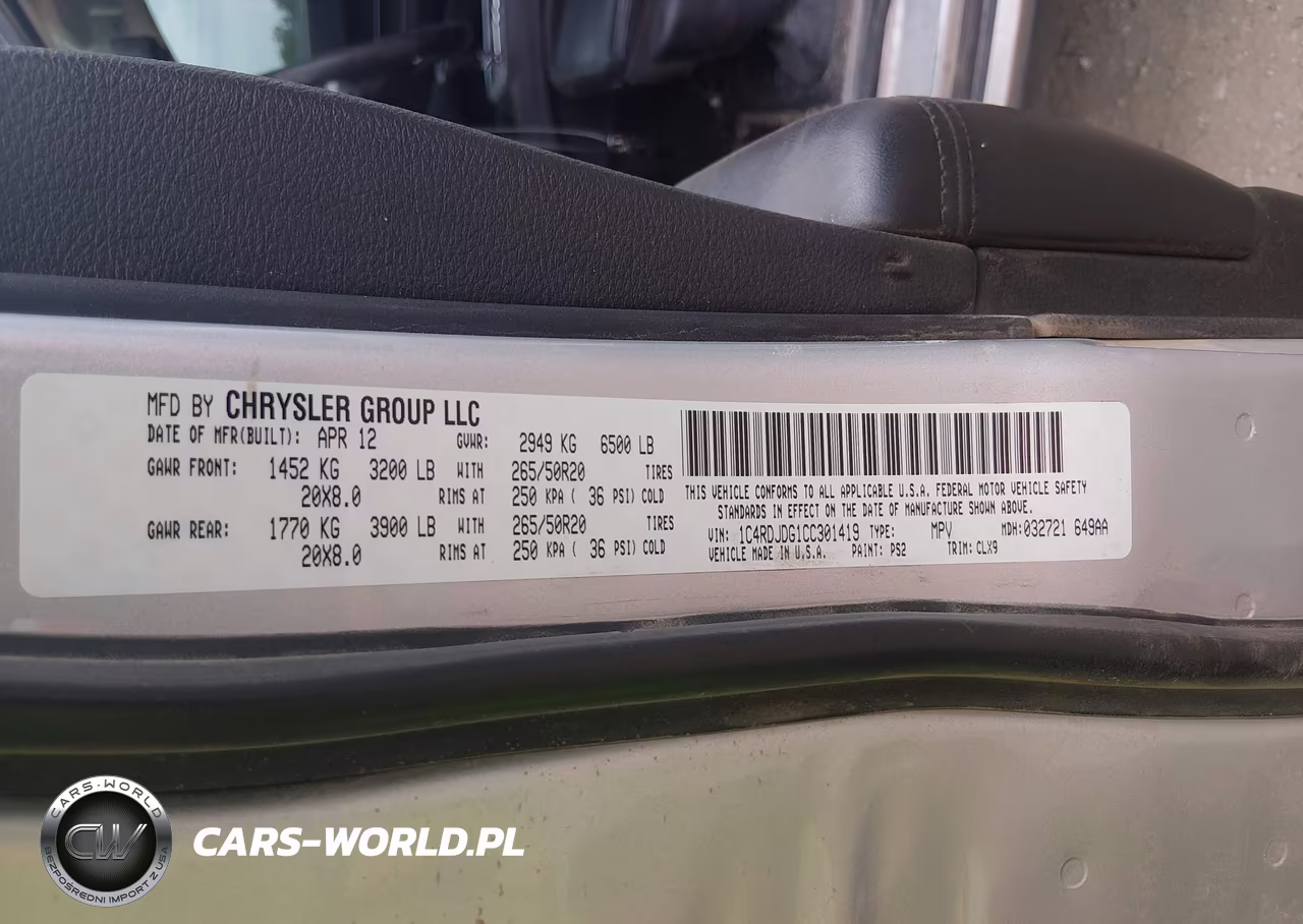 2012 Dodge Durango Crew VIN:1C4RDJDG1CC301419 - 9