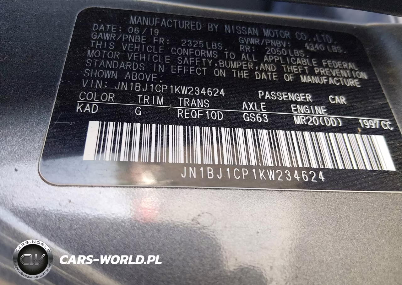 2019 Nissan Rogue Sport Sv VIN:JN1BJ1CP1KW234624 - 9