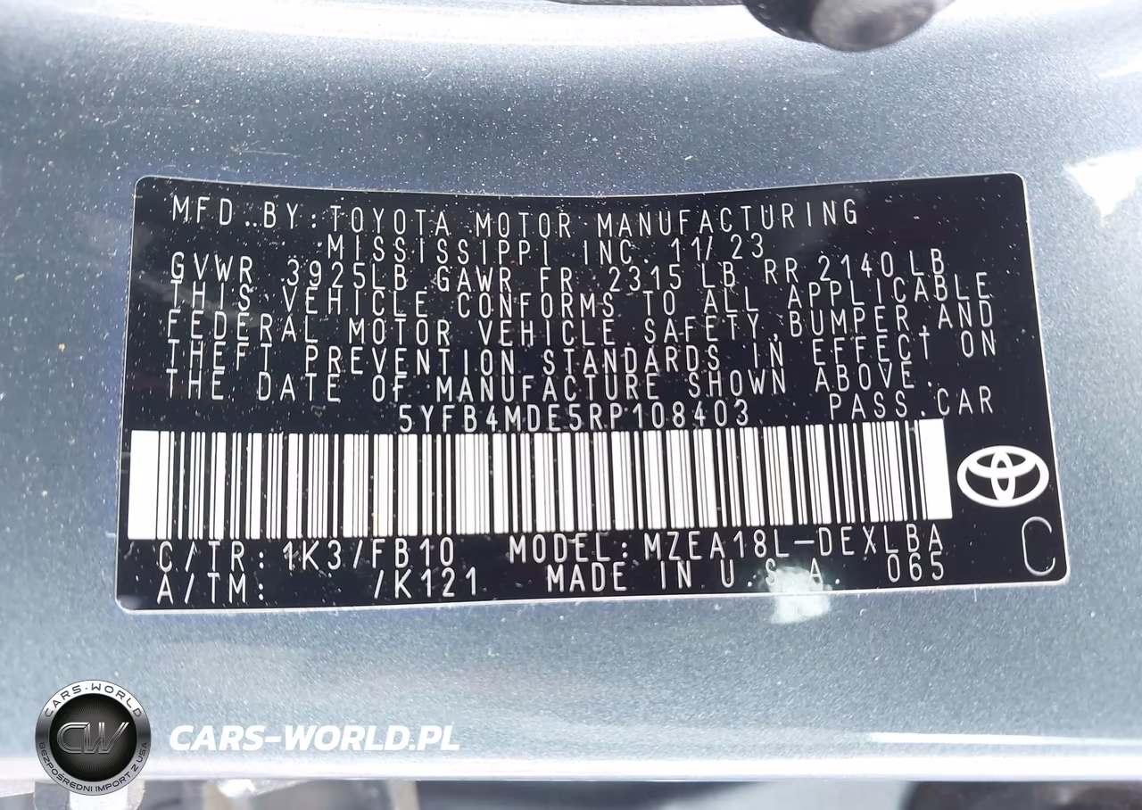 2024 Toyota Corolla Le VIN:5YFB4MDE5RP108403 - 9