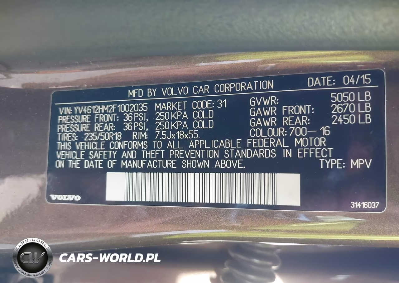 2015 Volvo V60 Cross Country T5 Platinum VIN:YV4612HM2F1002035 - 9