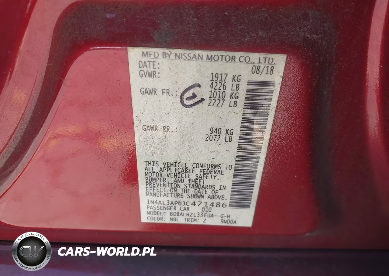 2018 Nissan Altima 2.5 Sr VIN:1N4AL3AP6JC471486 - 9