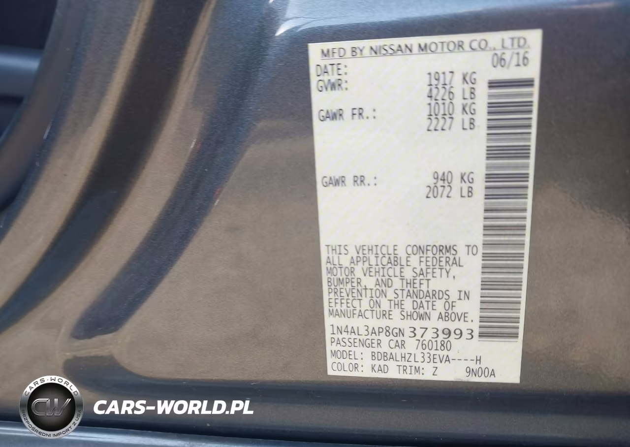 2016 Nissan Altima 2.5 Sr VIN:1N4AL3AP8GN373993 - 9