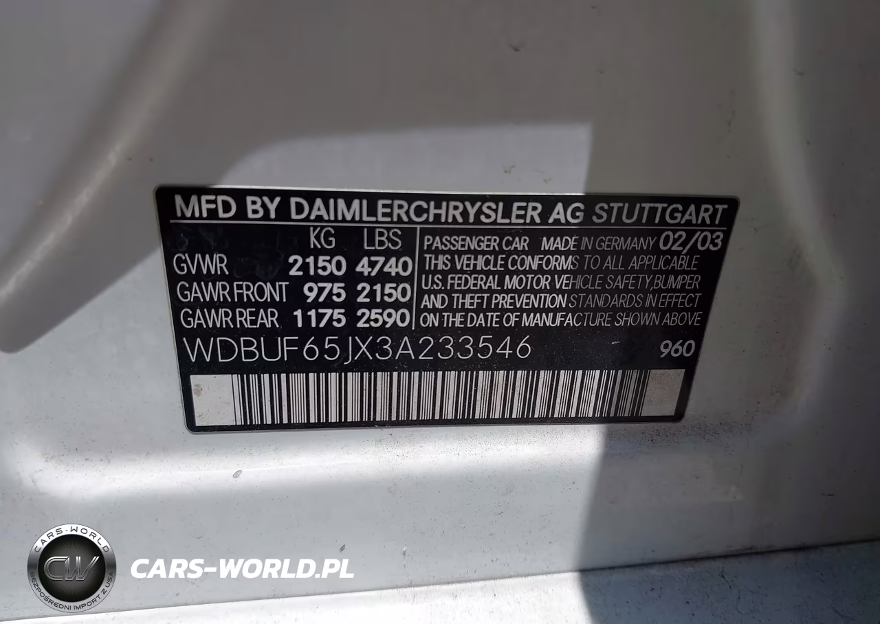 2003 Mercedes-Benz E 320 VIN:WDBUF65JX3A233546 - 9
