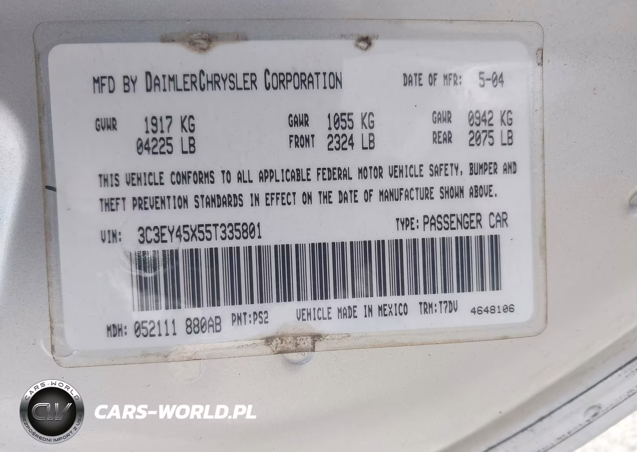 2005 Chrysler Pt Cruiser VIN:3C3EY45X55T335801 - 9