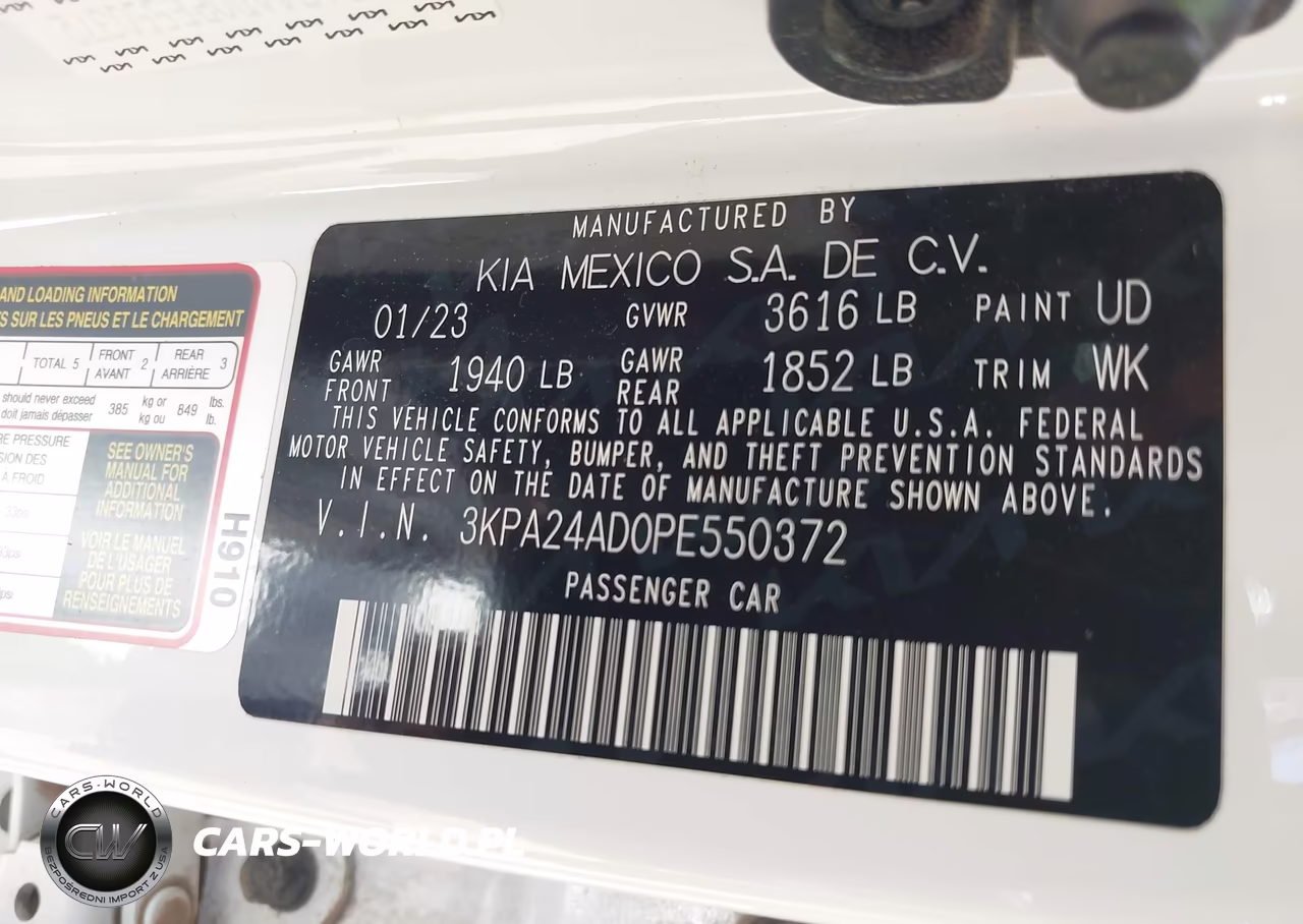 2023 Kia Rio S VIN:3KPA24AD0PE550372 - 9