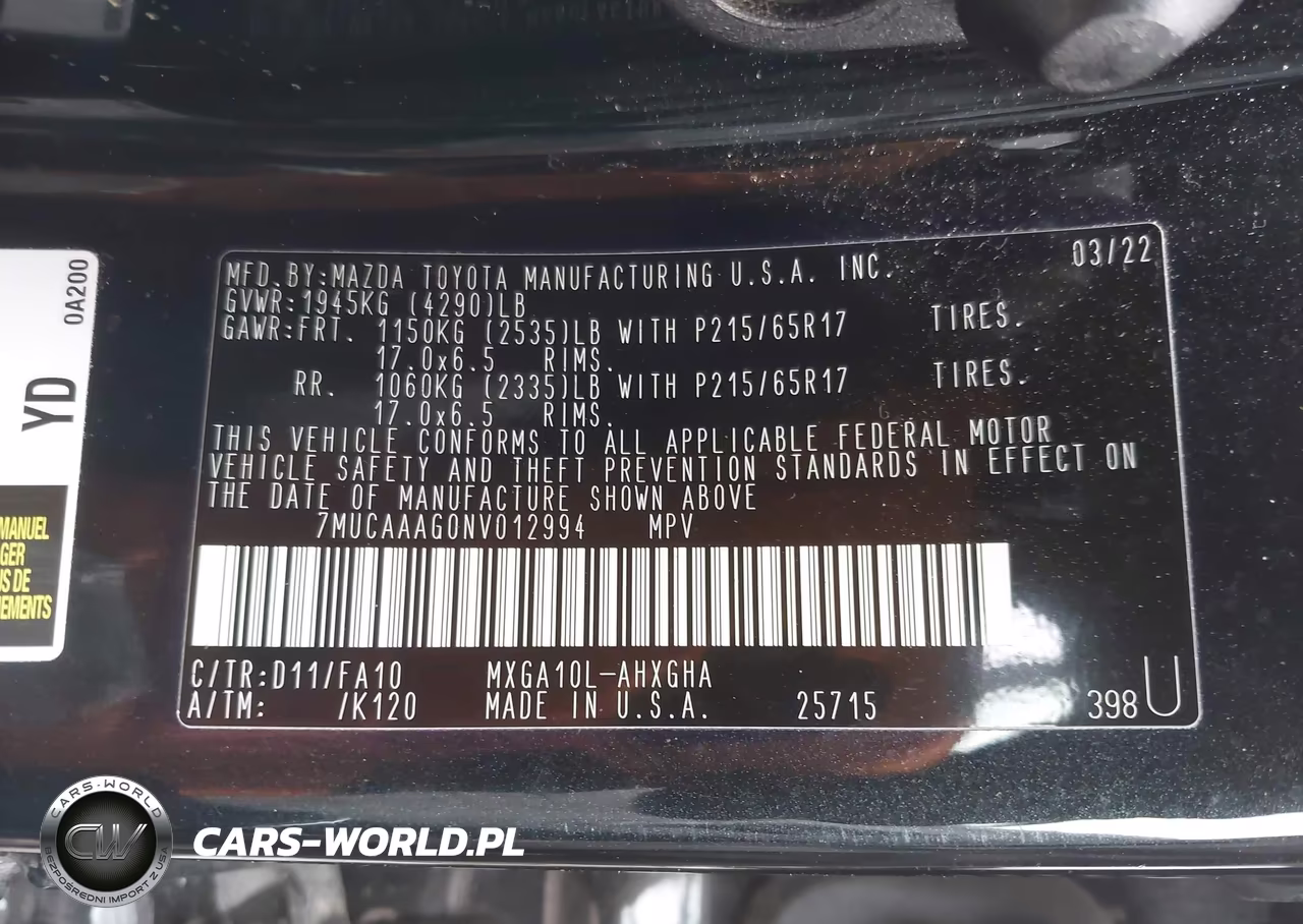 2022 Toyota Corolla Cross Le VIN:7MUCAAAG0NV012994 - 9