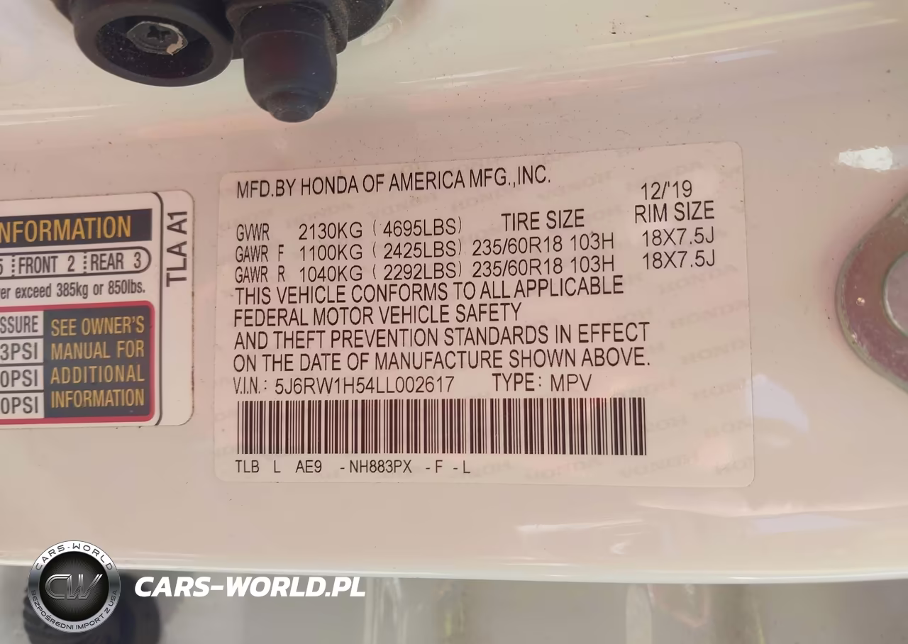 2020 Honda Cr-V 2Wd Ex VIN:5J6RW1H54LL002617 - 9