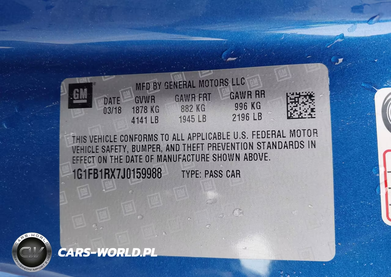 2018 Chevrolet Camaro 1Lt VIN:1G1FB1RX7J0159988 - 9