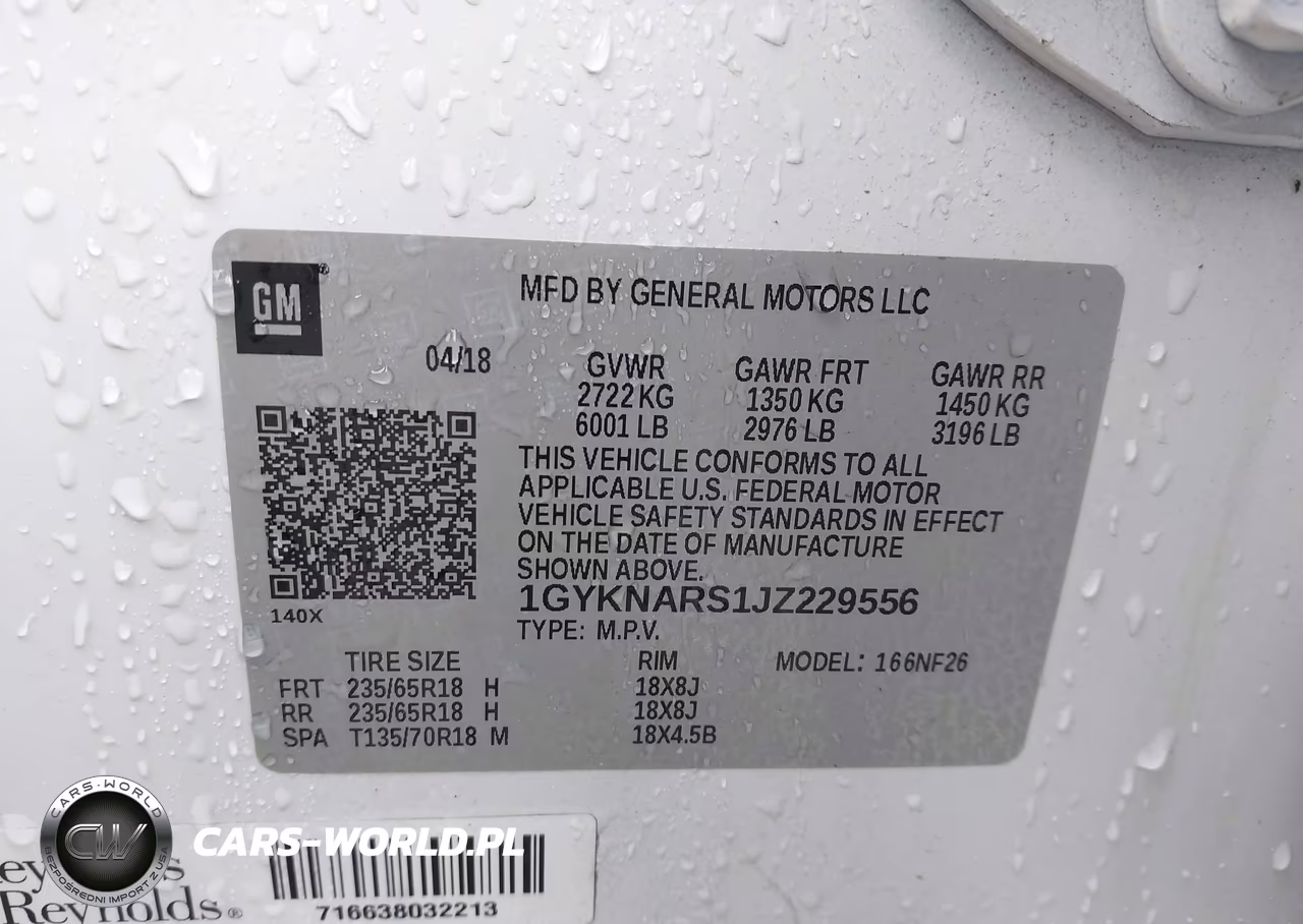 2018 Cadillac Xt5 Standard VIN:1GYKNARS1JZ229556 - 9