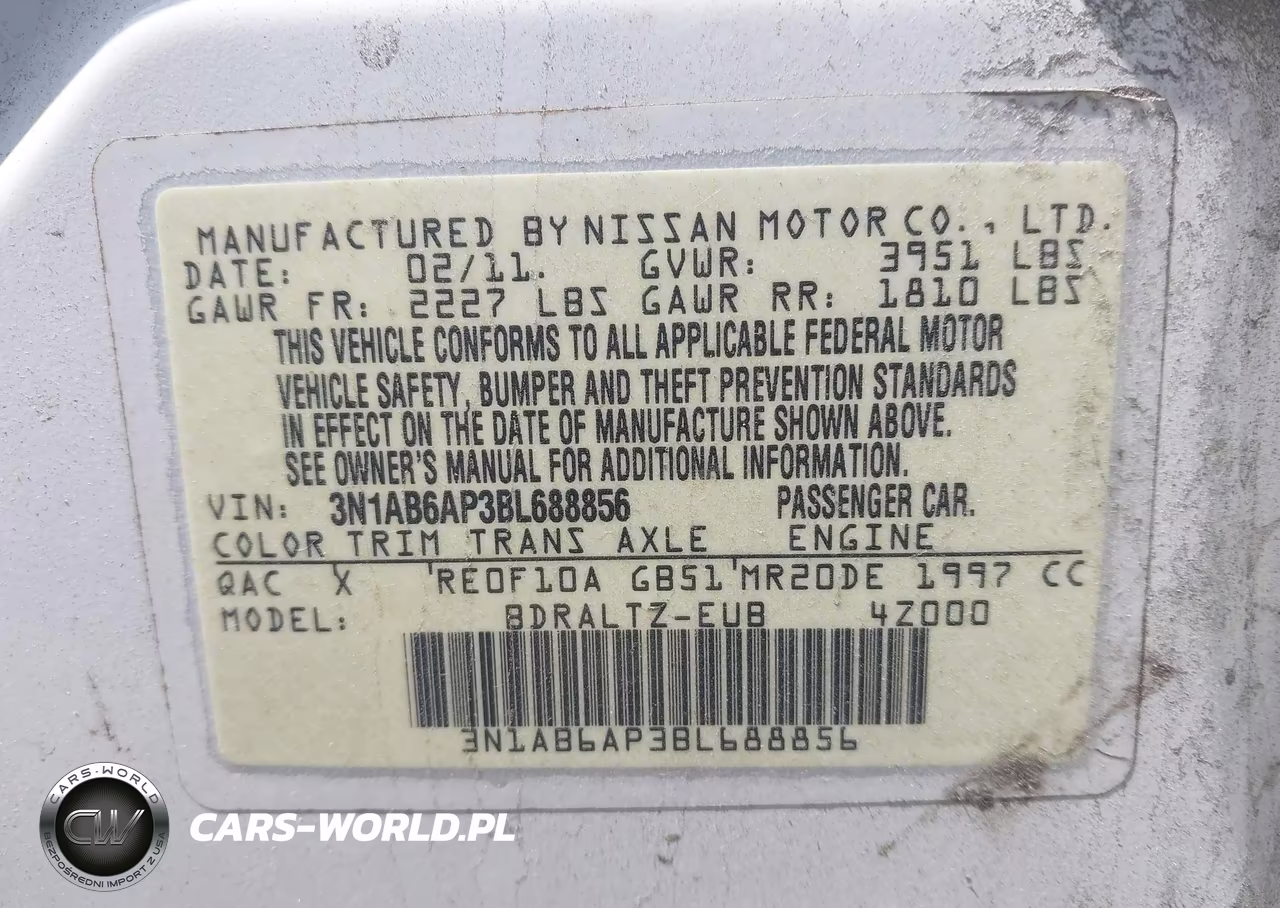 2011 Nissan Sentra 2.0S VIN:3N1AB6AP3BL688856 - 9