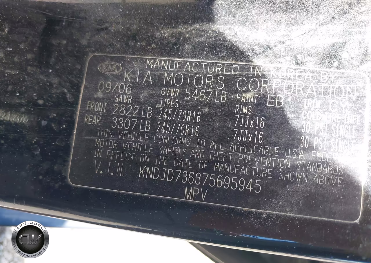 2007 Kia Sorento VIN:KNDJD736375695945 - 9