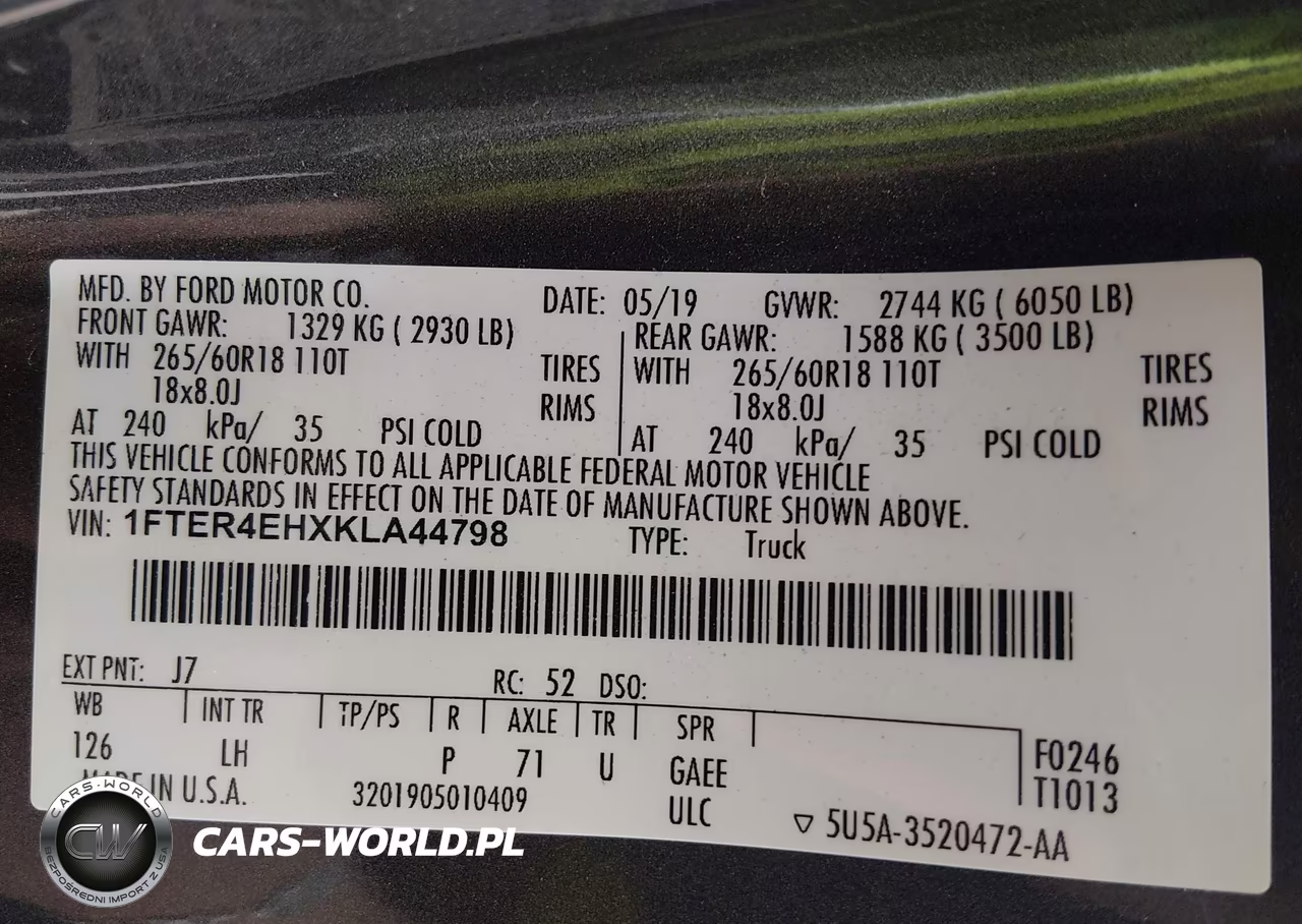 2019 Ford Ranger Xlt VIN:1FTER4EHXKLA44798 - 9