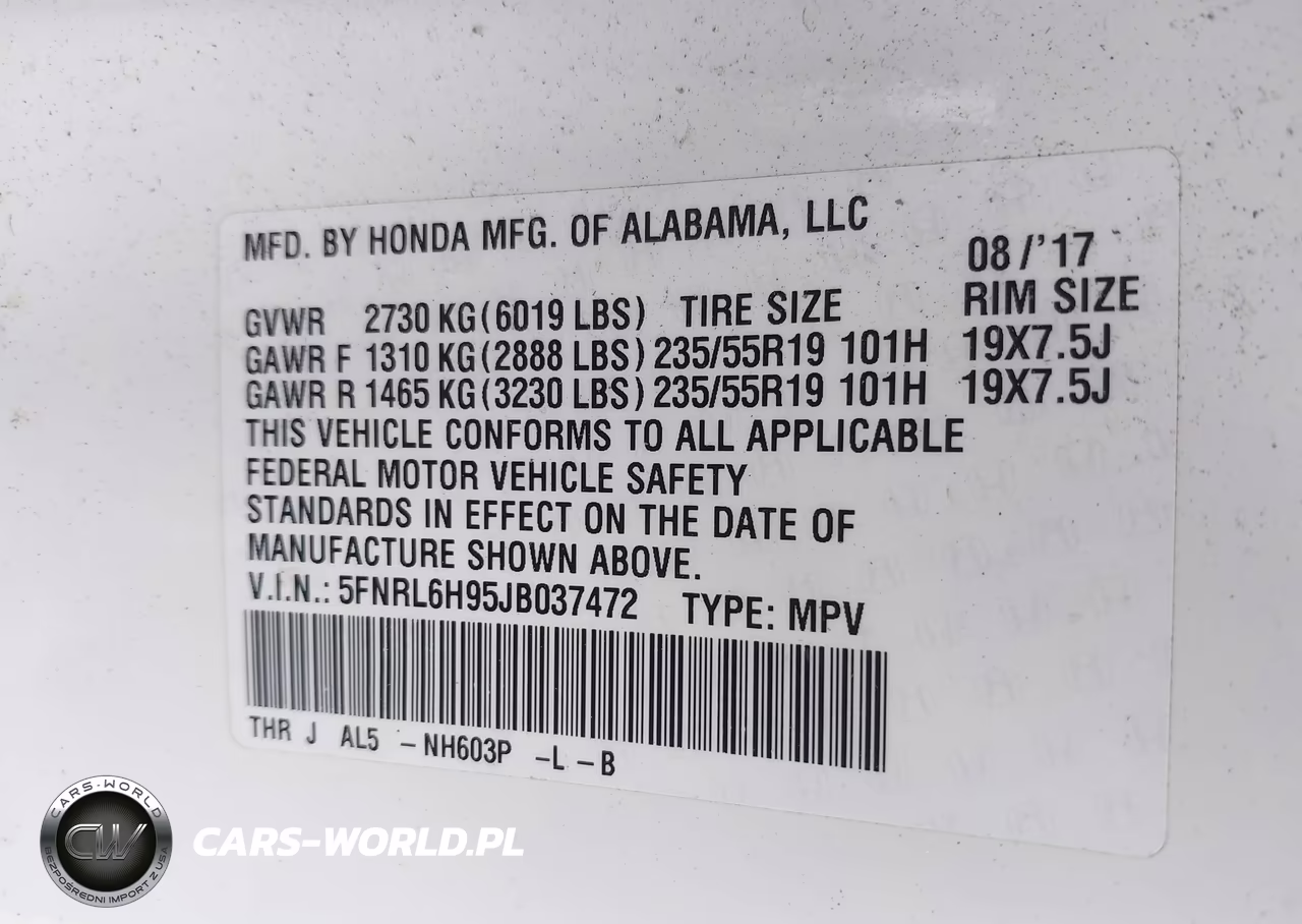 2018 Honda Odyssey Elite VIN:5FNRL6H95JB037472 - 9