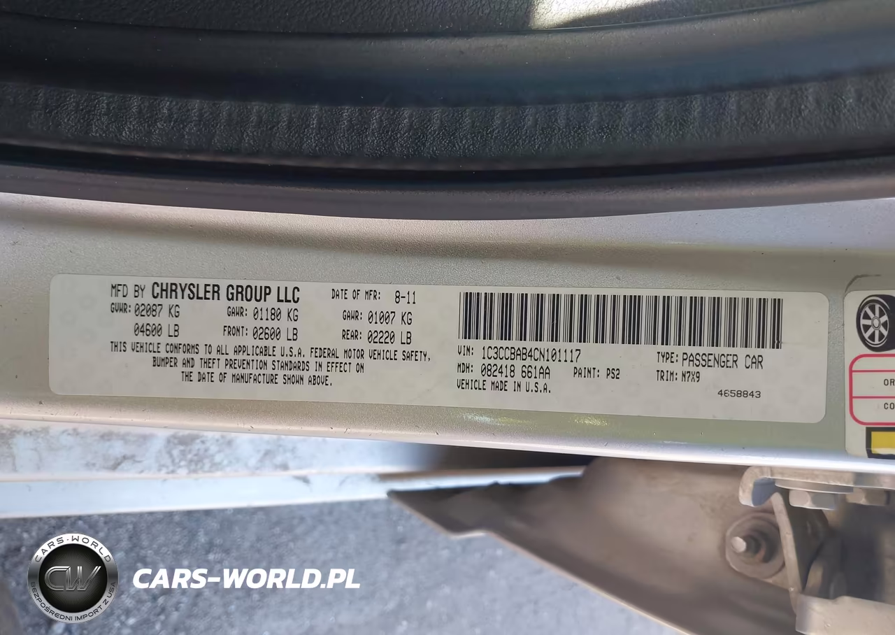 2012 Chrysler 200 Lx VIN:1C3CCBAB4CN101117 - 9