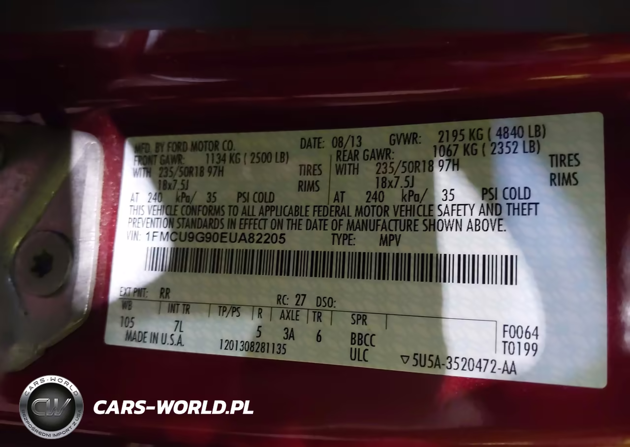 2014 Ford Escape Se VIN:1FMCU9G90EUA82205 - 9
