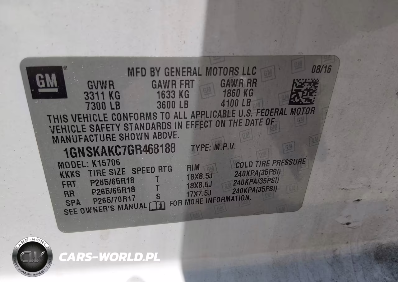 2016 Chevrolet Tahoe Ls VIN:1GNSKAKC7GR468188 - 9