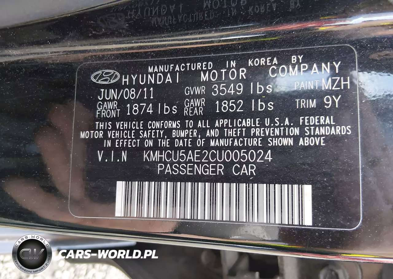 2012 Hyundai Accent Se VIN:KMHCU5AE2CU005024 - 9